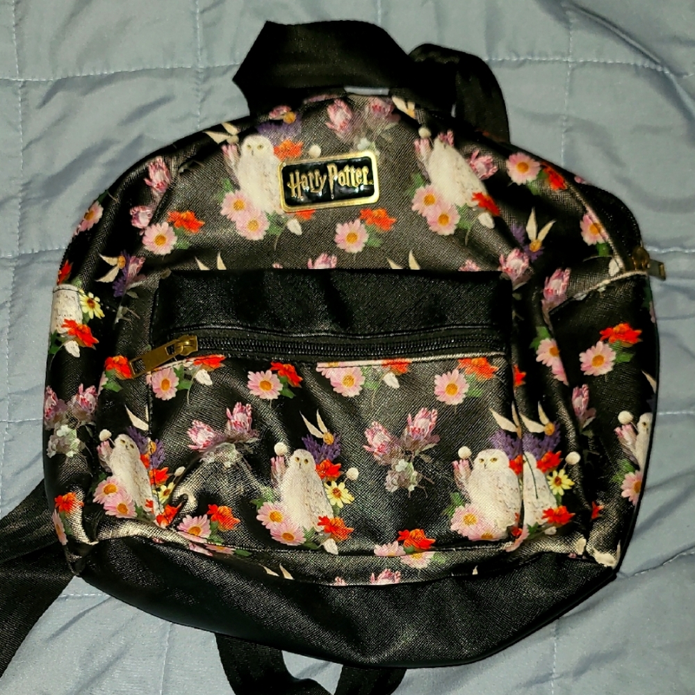 Harry Potter Black Floral Backpack